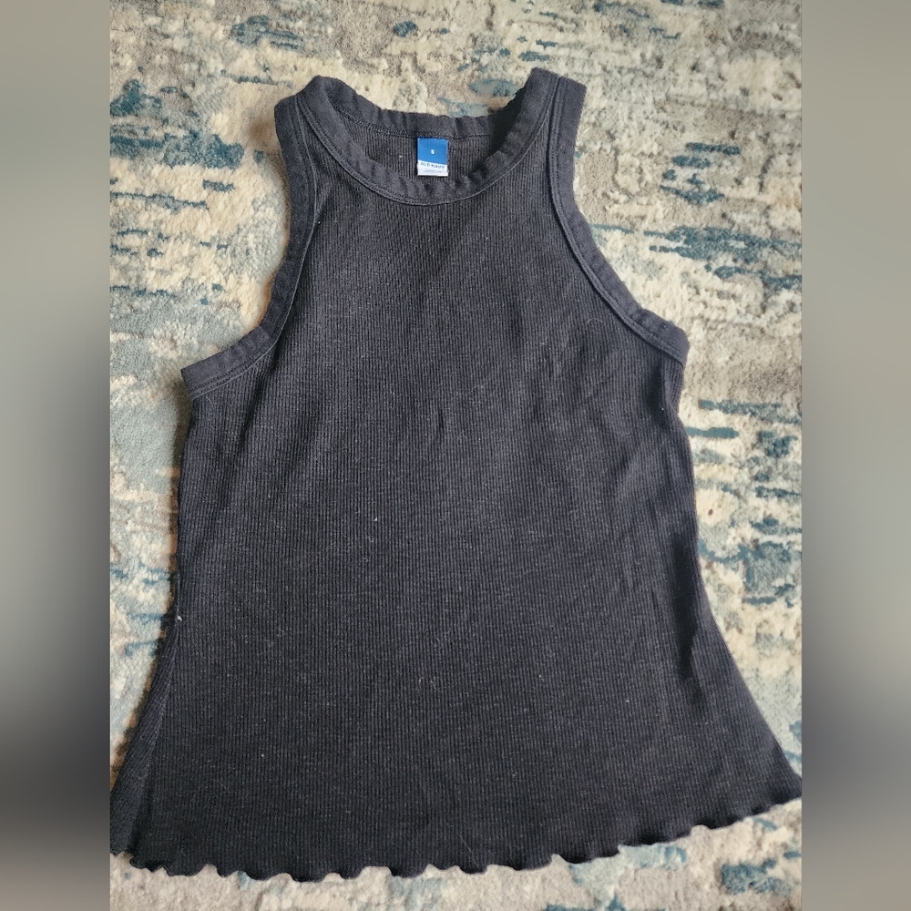 Old Navy Black Ribbed Tank Size Small